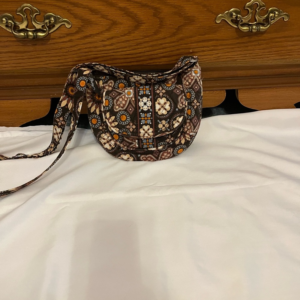 Vera Bradley Canyon pattern brown floral small crossbody bag
